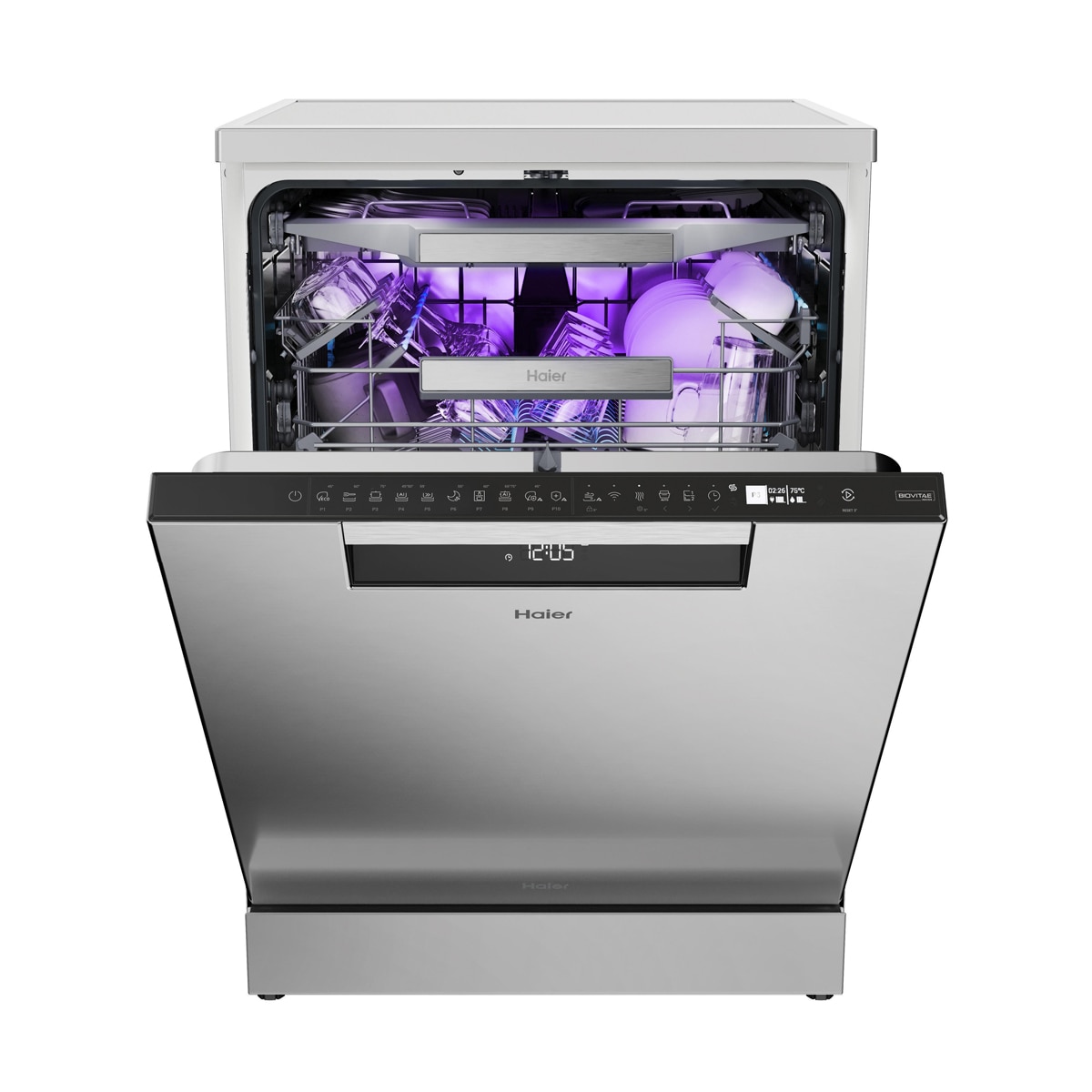 Lavavajillas Haier 16 Servicios, 3º bandeja, 60 cm, limpieza UV, I-Pro Shine Biovitae - XF 6B2M3BX - Inox Inox-4