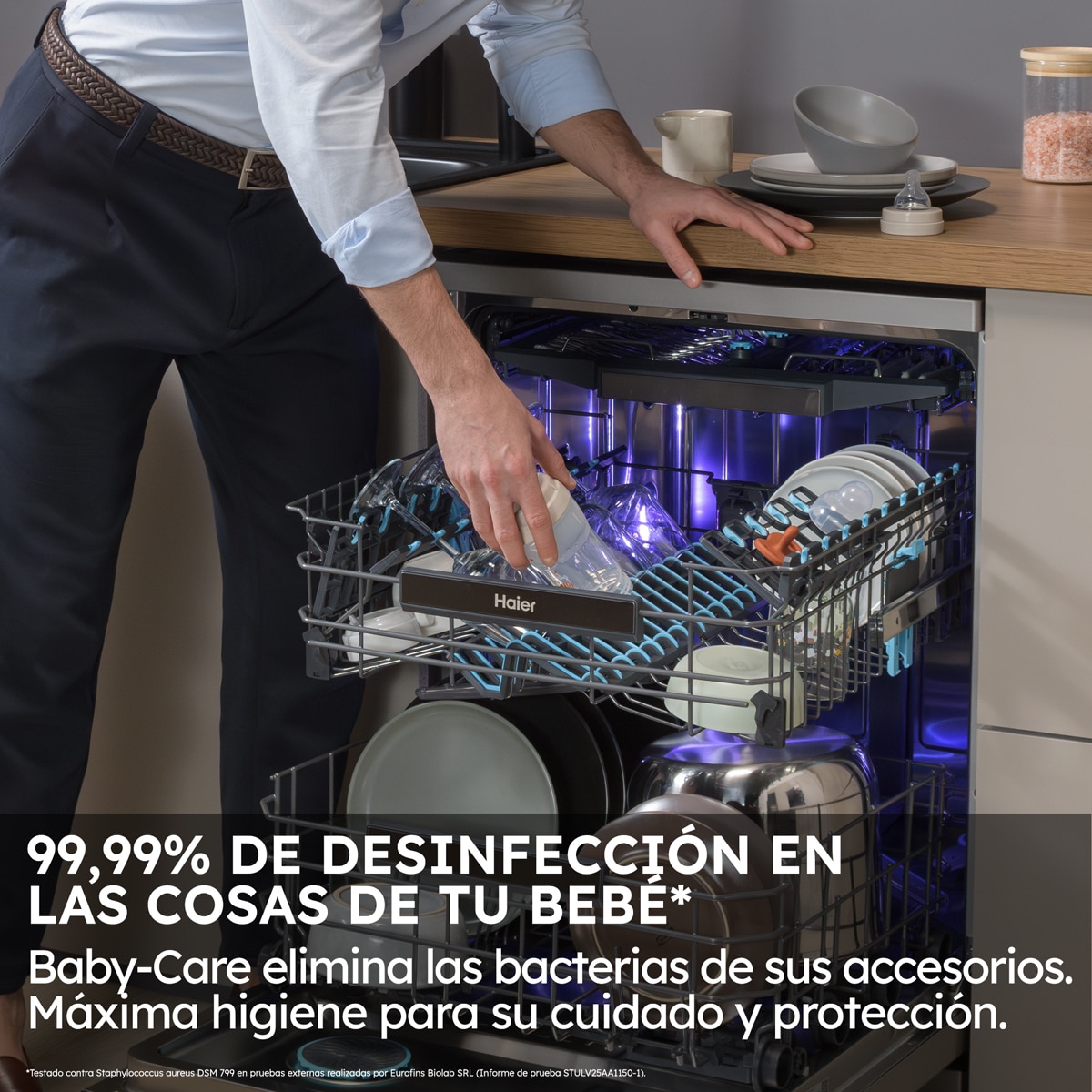 Lavavajillas Haier 16 Servicios, 3º bandeja, 60 cm, limpieza UV, I-Pro Shine Biovitae - XF 6B2M3BX - Inox Inox-8