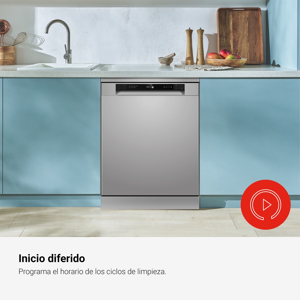 Lavavajillas Fagor Classic 12 servicios, Media carga - 3LVF-620MX Inox-6