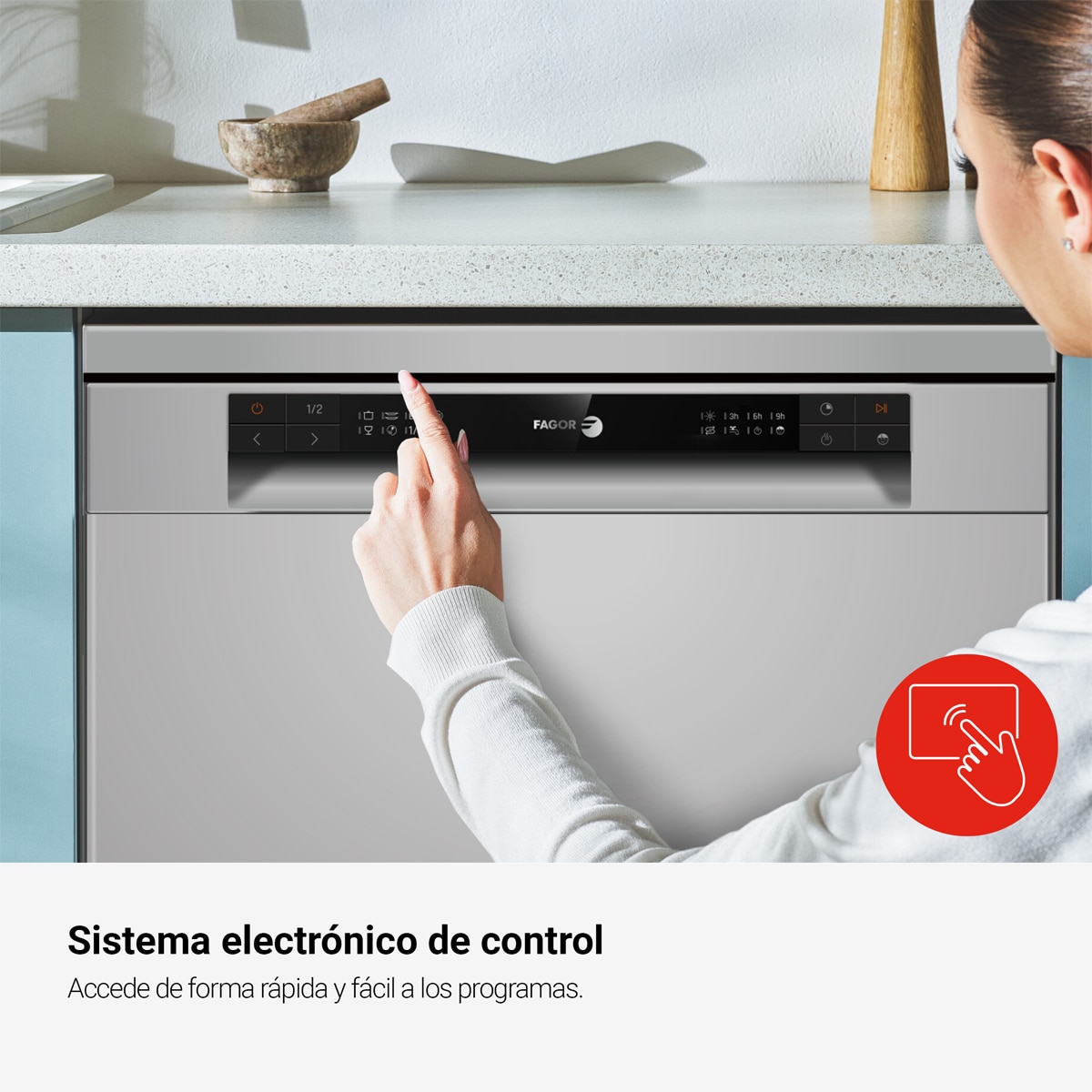Lavavajillas Fagor Classic 12 servicios, Media carga - 3LVF-620MX Inox-7