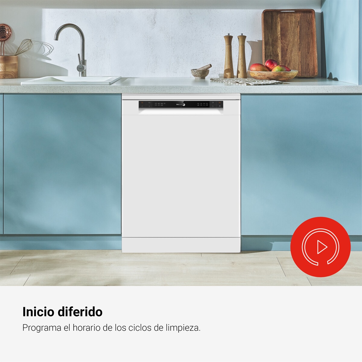 Lavavajillas Fagor Classic 12 servicios, Media carga - 3LVF-620M Blanco-6
