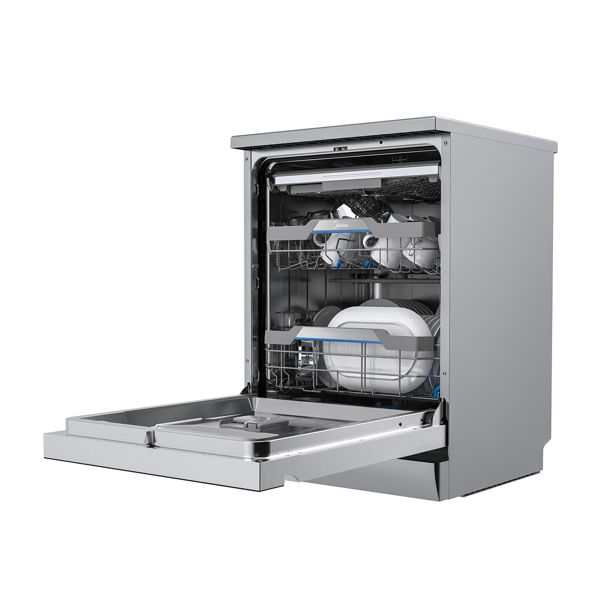 Máquina de Lavar Loiça Midea MDWEF1433DSS-WA de 14 Conjuntos e 60 cm, 6+3 Programas Inox-15