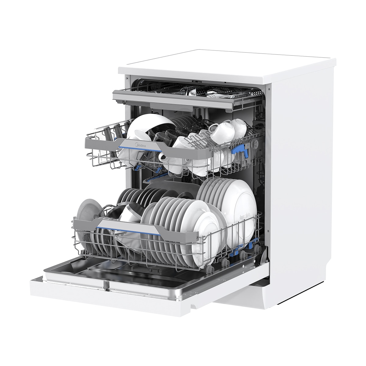 Máquina de Lavar Loiça Midea MDWEF1433DW-WA de 14 Conjuntos e 60 cm, 6+3 Programas - Branco Branco-13