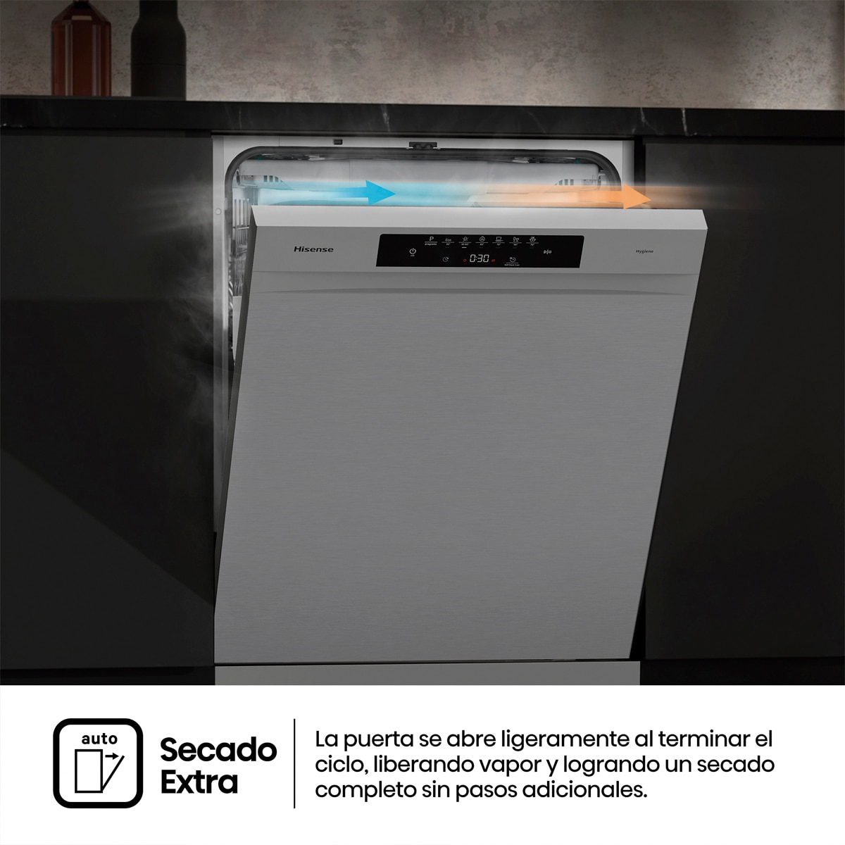 Lavavajillas Hisense 15 servicios, Tercera bandeja, 60 cm - HS643B90X Inox-7