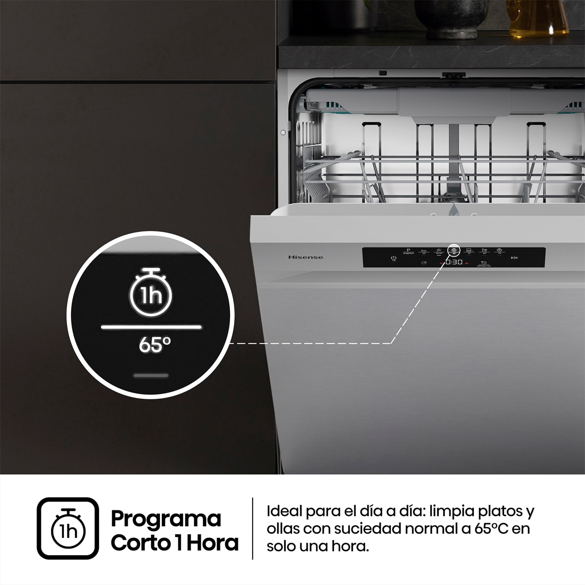 Lavavajillas Hisense 15 servicios, Tercera bandeja, 60 cm - HS643B90X Inox-14