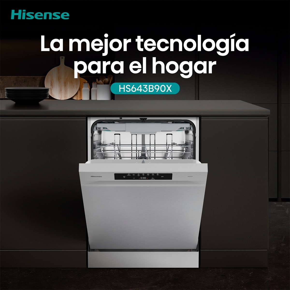 Lavavajillas Hisense 15 servicios, Tercera bandeja, 60 cm - HS643B90X Inox-16