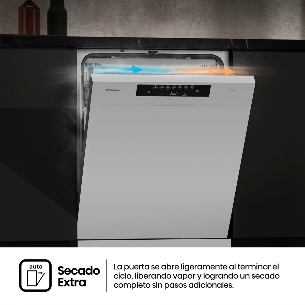 Lavavajillas Hisense 15 servicios, Tercera bandeja, 60Cm - HS643B90W Blanco-7