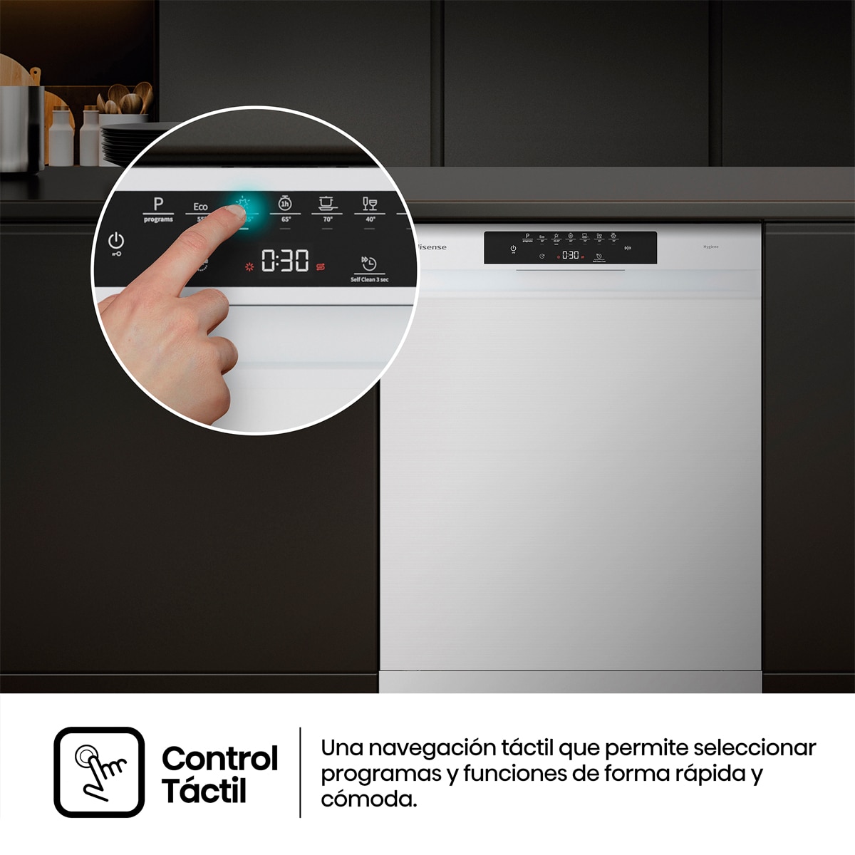 Lavavajillas Hisense 15 servicios, Tercera bandeja, 60Cm - HS643B90W Blanco-13