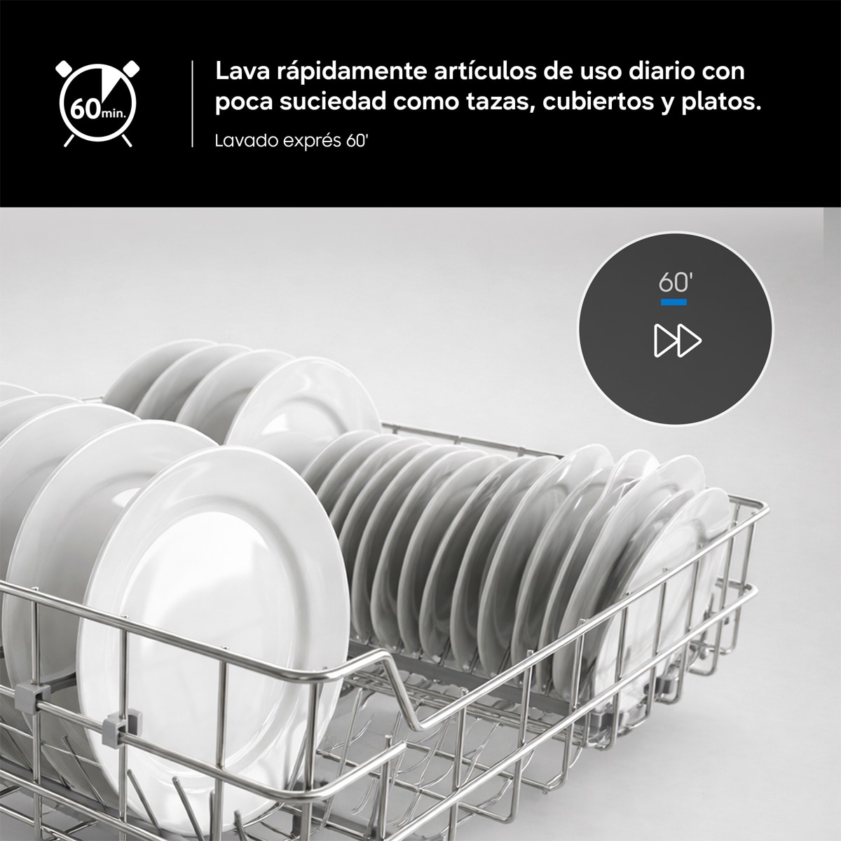 Lavavajillas Samsung 14 servicios, 60 cm Inox - DW70H73YCFRU1 Acero Inox-7