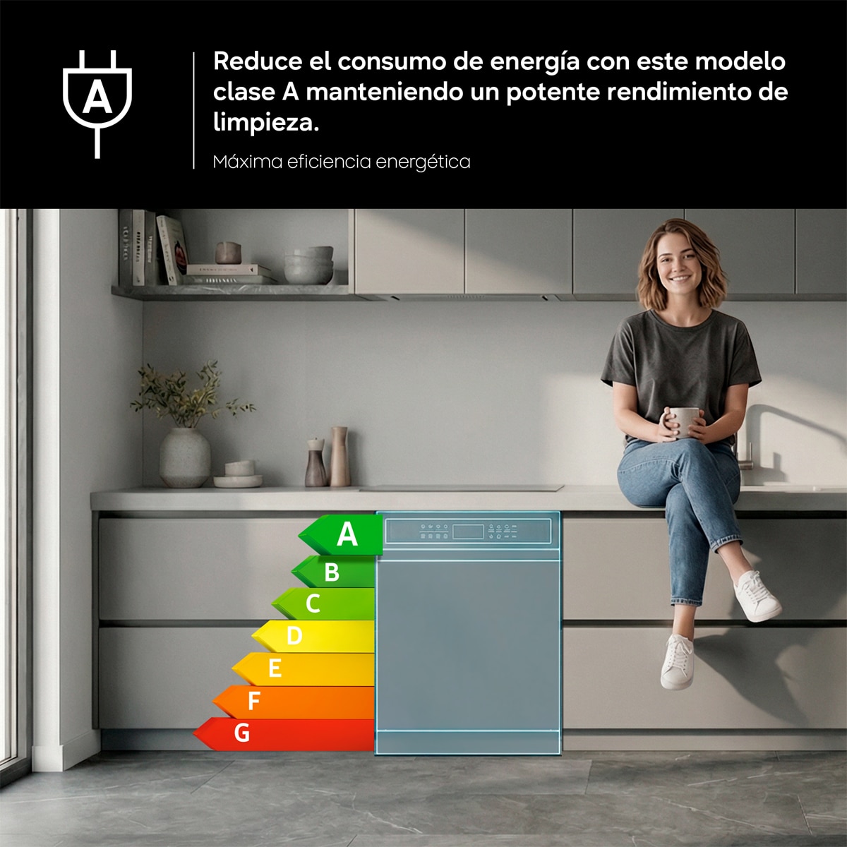 Lavavajillas Samsung Libre Instalación Bespoke AI 60 cm 14 cubiertos Clase A Negro DW80H73YAFFU1 Grafito-5