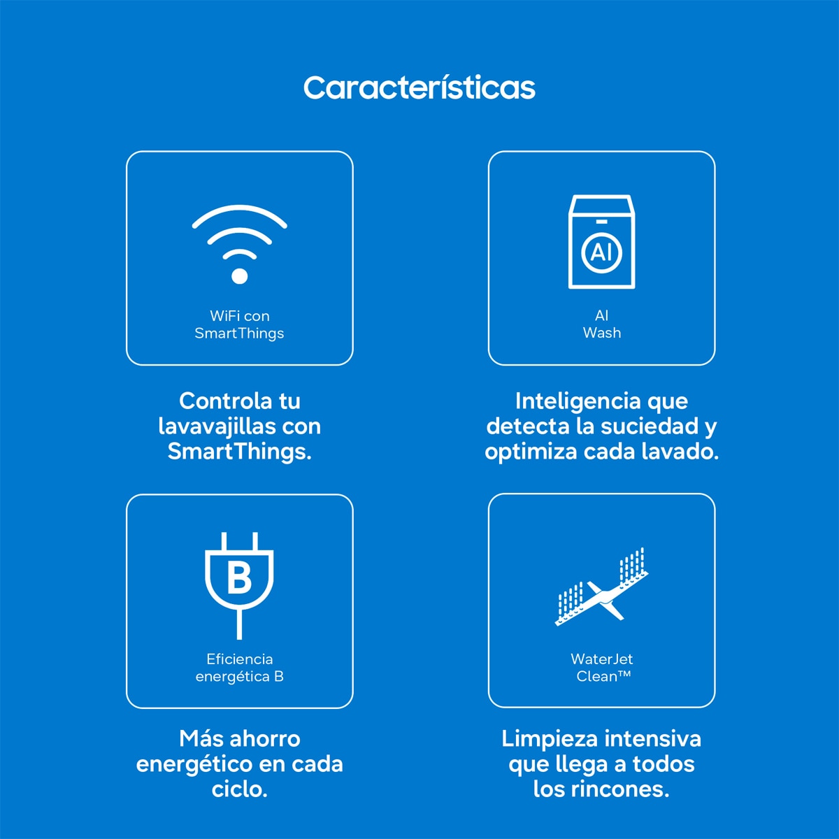 Lavavajillas Samsung Libre Instalación Bespoke AI 60 cm 14 cubiertos Clase B Blanco DW80H73YBFZU1 Blanco-4