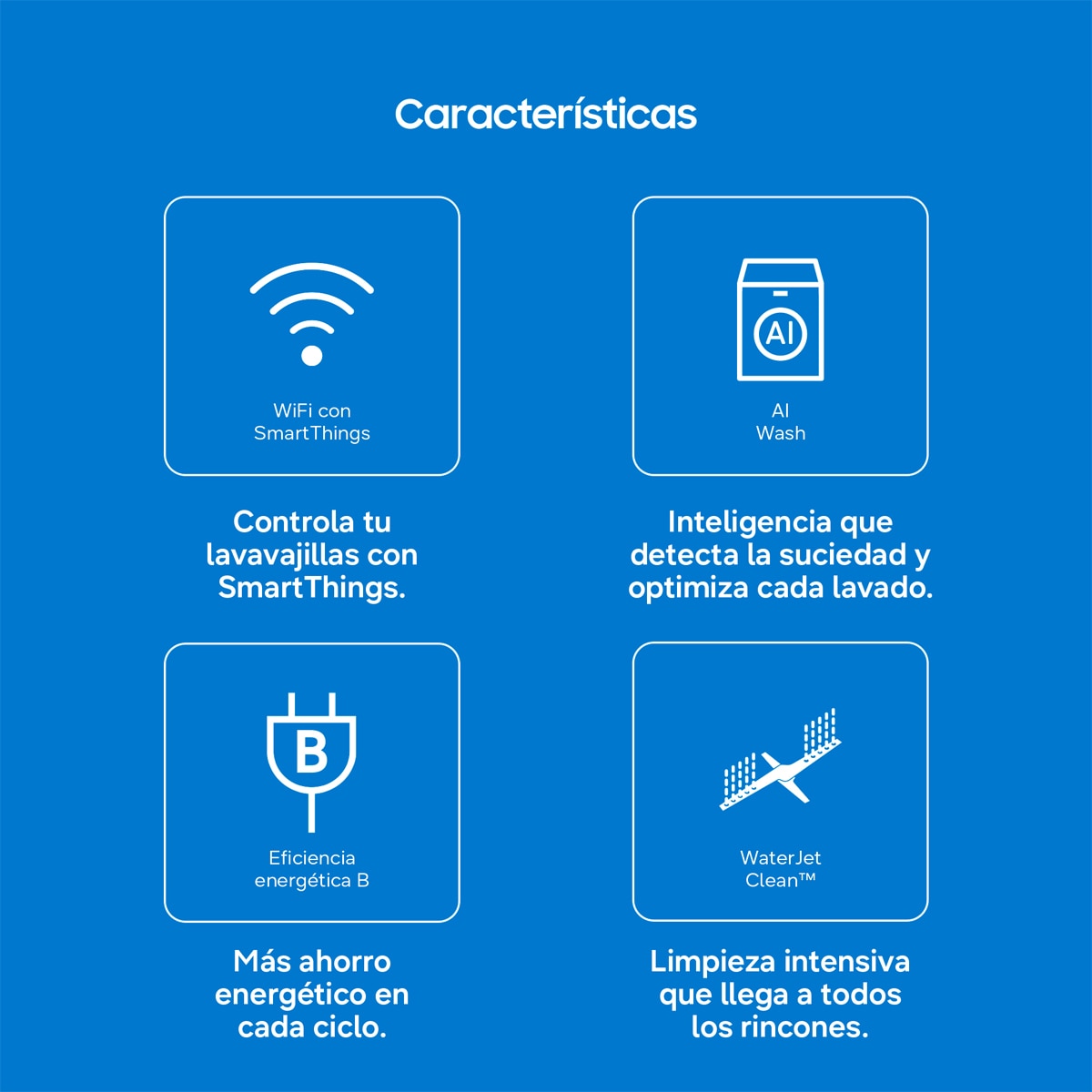 Lavavajillas Samsung Libre Instalación Bespoke AI 60 cm 14 cubiertos Clase B Negro DW80H73YBFFU1 Grafito-4