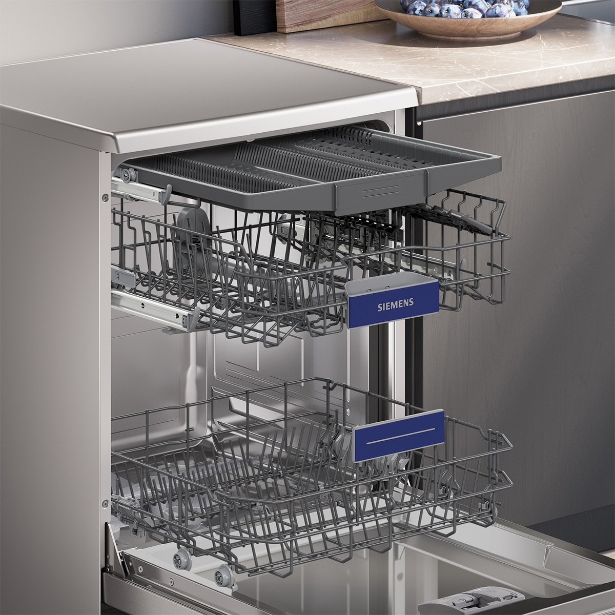 Lavavajillas Siemens iQ300, 14 servicios, 60 cm, con 6 programas de lavado - SN23HI05ME Acero antihuellas-4