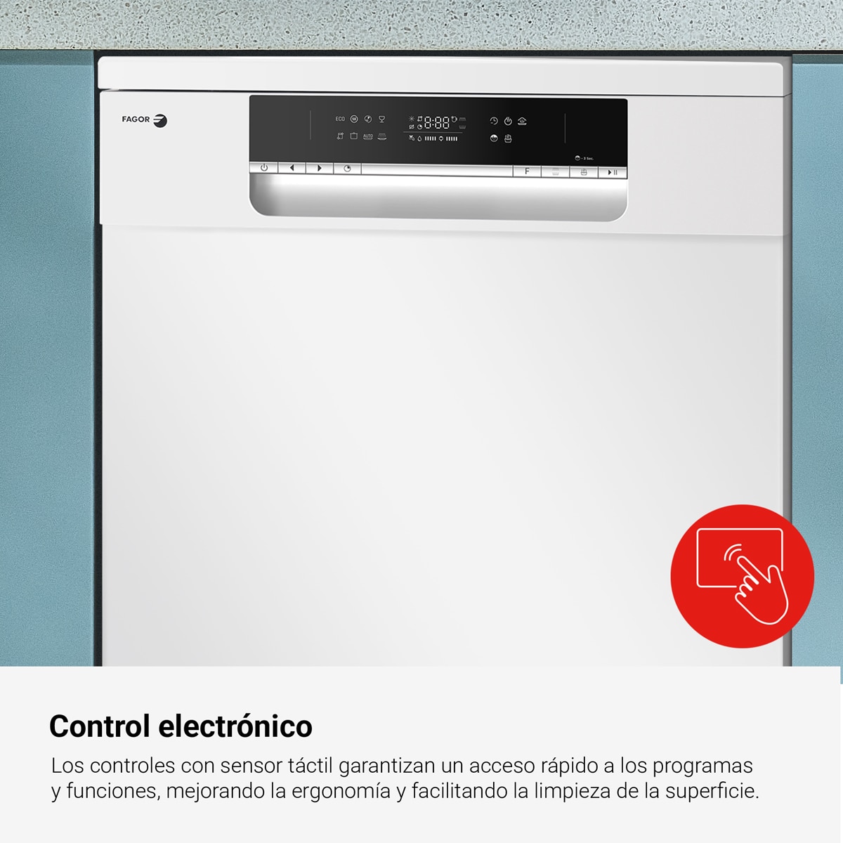 Lavavajillas Fagor 13 Servicios, 60 cm, Autodoor - 4LVF-623AD Blanco-4