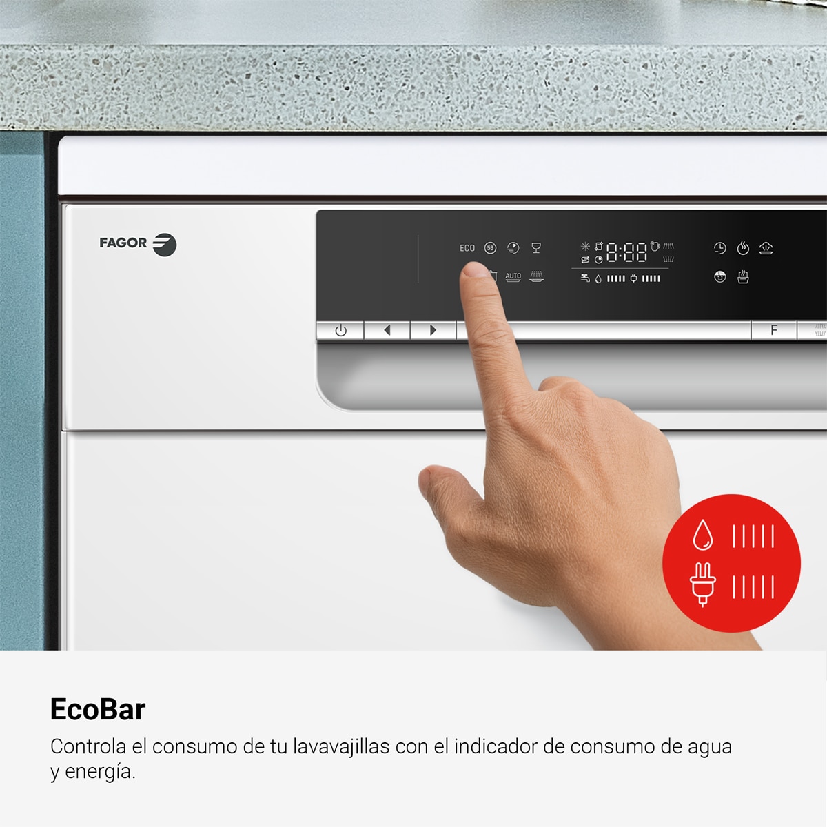 Lavavajillas Fagor 13 Servicios, 60 cm, Autodoor - 4LVF-623AD Blanco-6