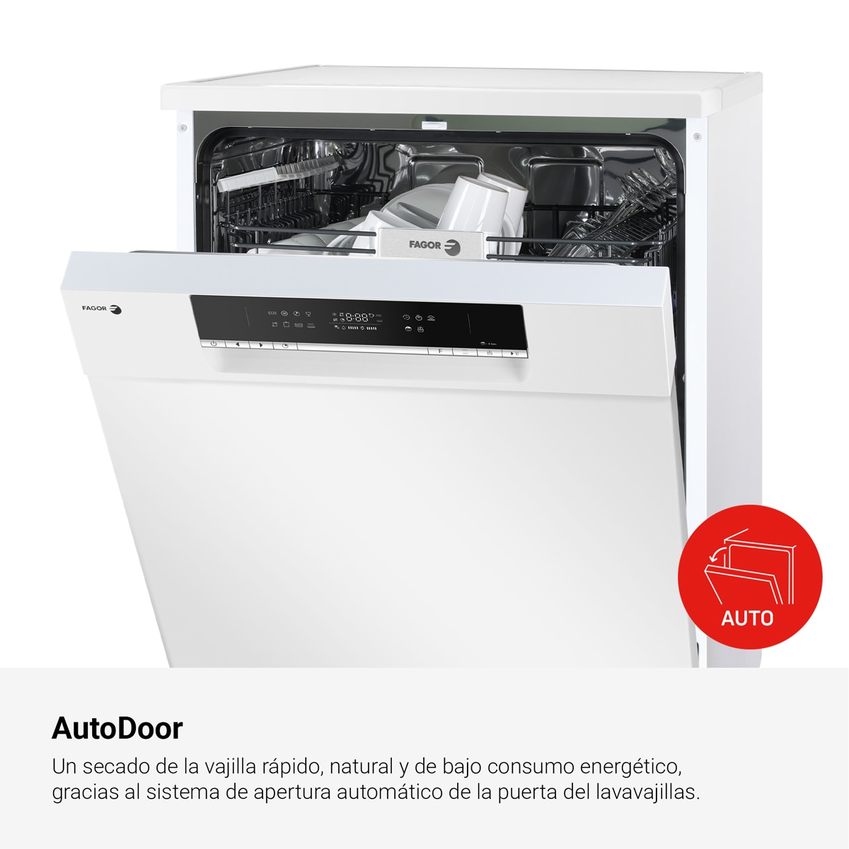Lavavajillas Fagor 13 Servicios, 60 cm, Autodoor - 4LVF-623AD Blanco-7