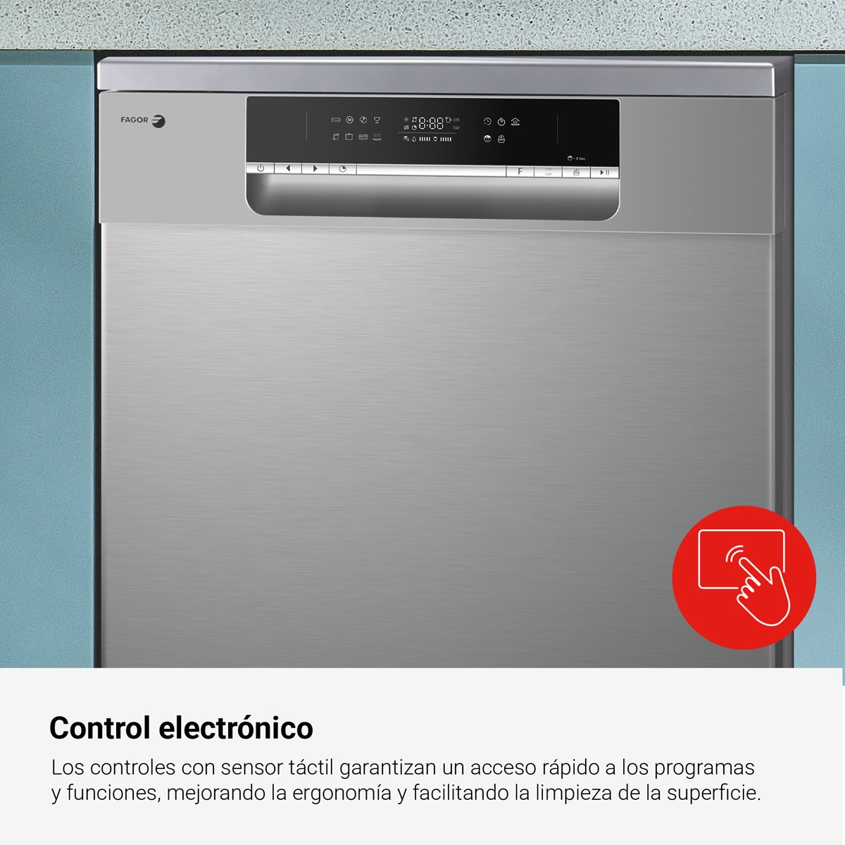 Lavavajillas Fagor 13 servicios, 60 cm, Autodoor - 4LVF-623ADX Silver-4
