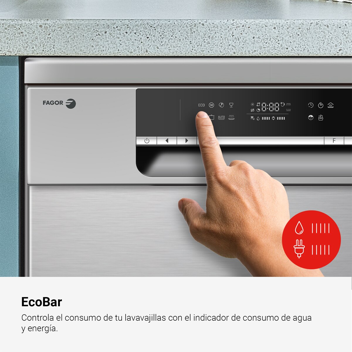 Lavavajillas Fagor 13 servicios, 60 cm, Autodoor - 4LVF-623ADX Silver-6
