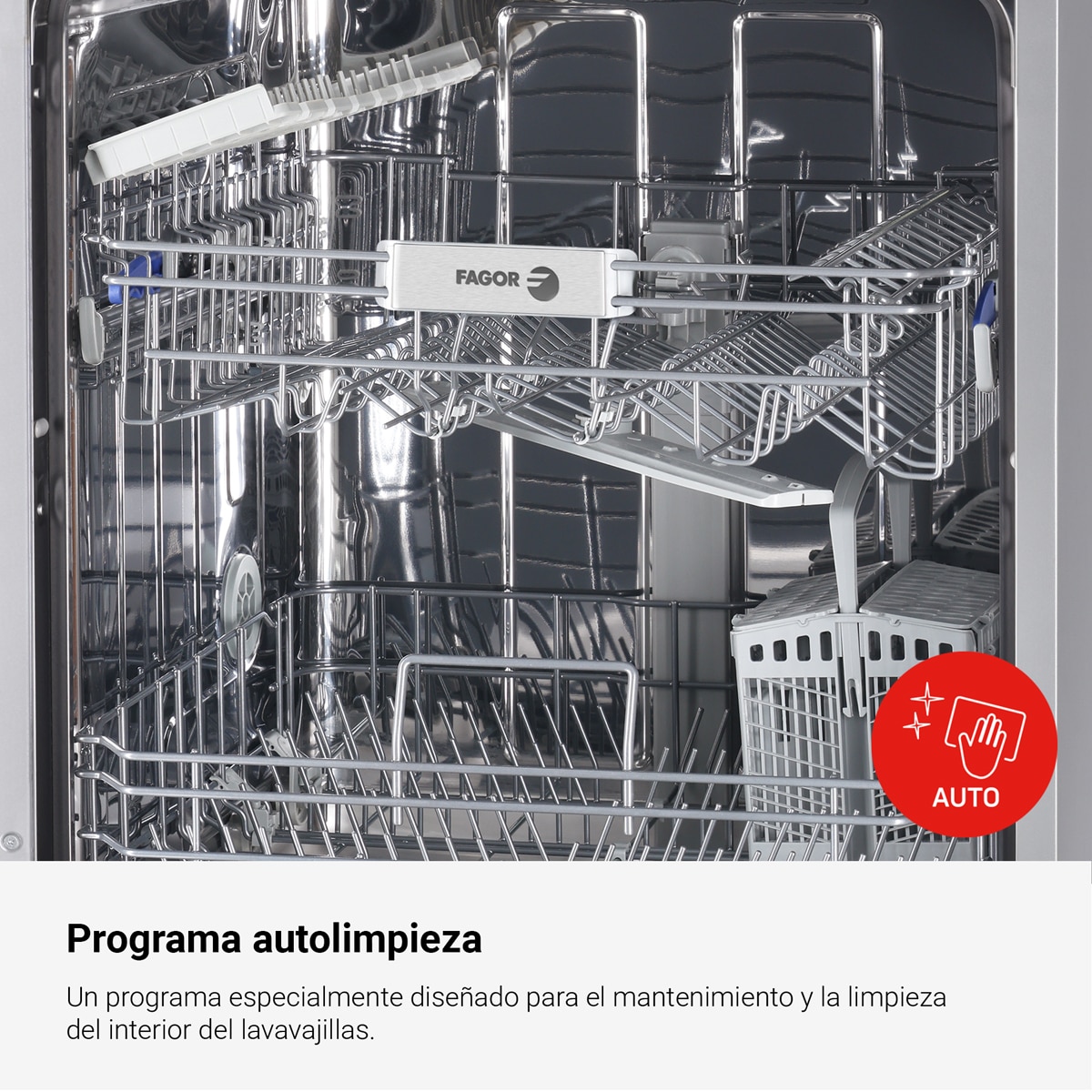 Lavavajillas Fagor 13 servicios, 60 cm, Autodoor - 4LVF-623ADX Silver-9