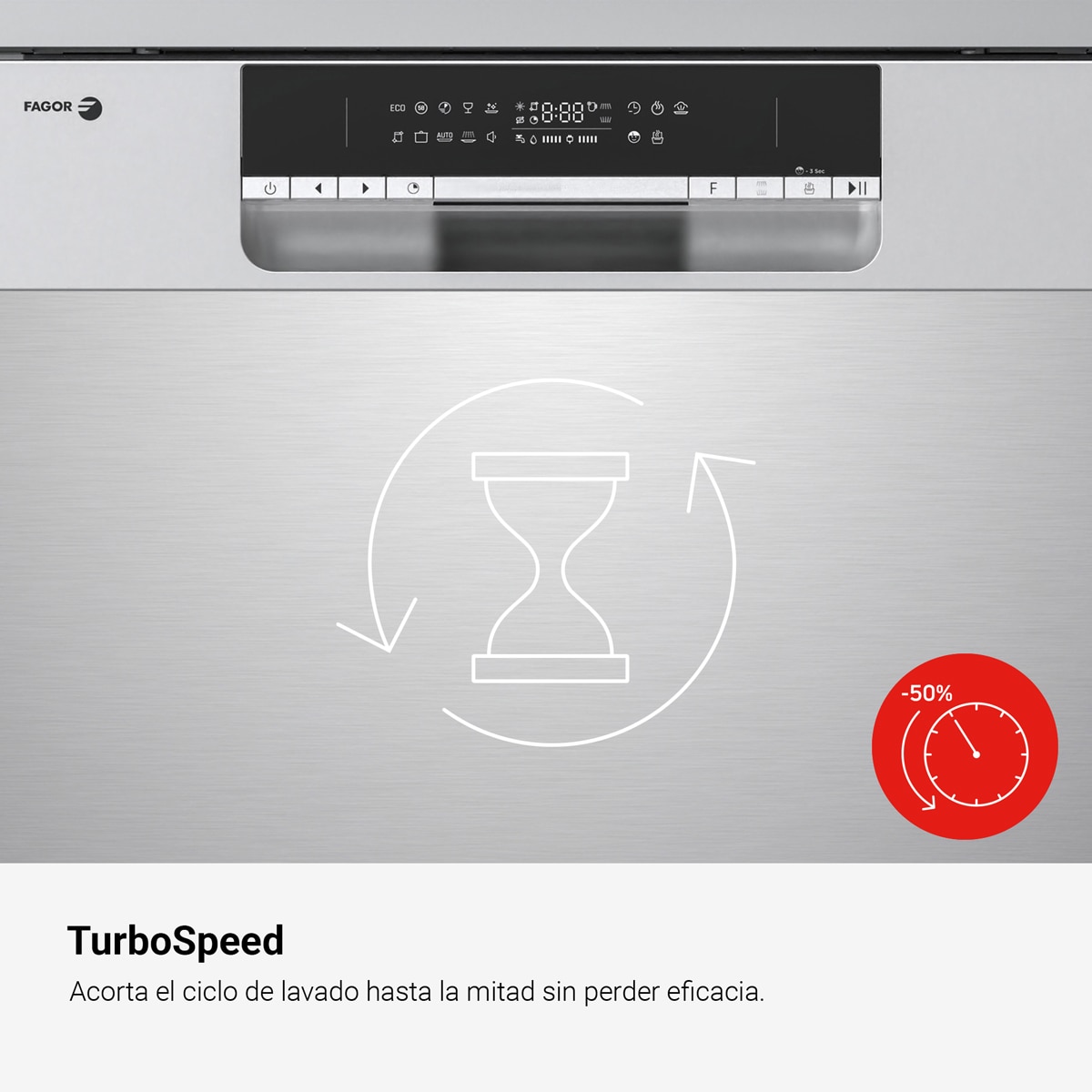 Lavavajillas Fagor Comfort 14 servicios, 60 cm, Bandeja para cubiertos - 4LVF-636ADX Inox-8