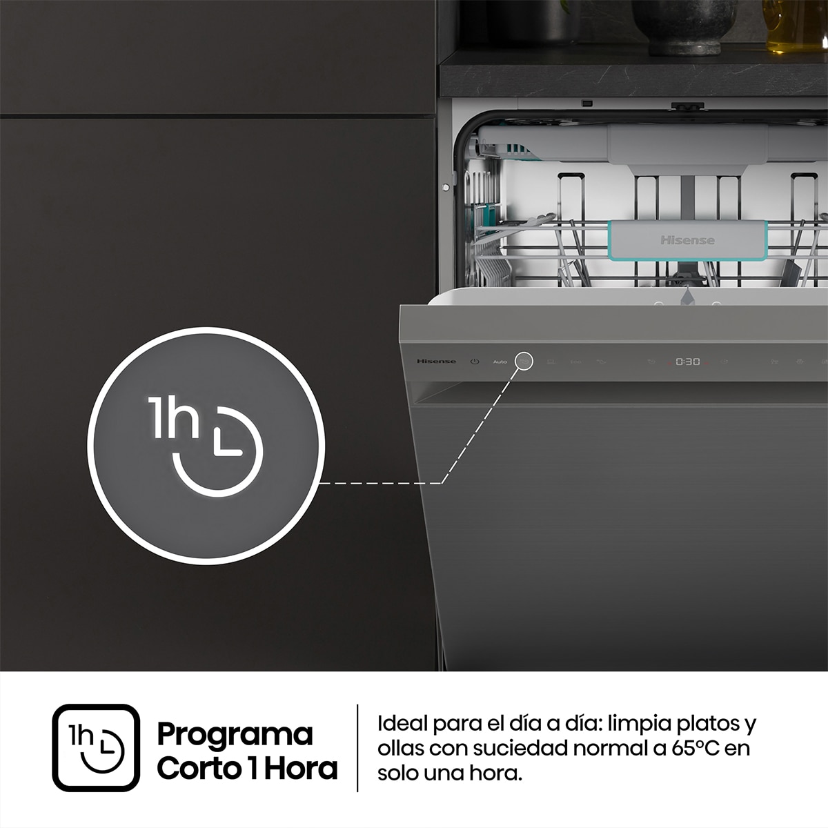 Lavavajillas Hisense 16 servicios, 8 programas, 60 cm- HS663A90XUK 15