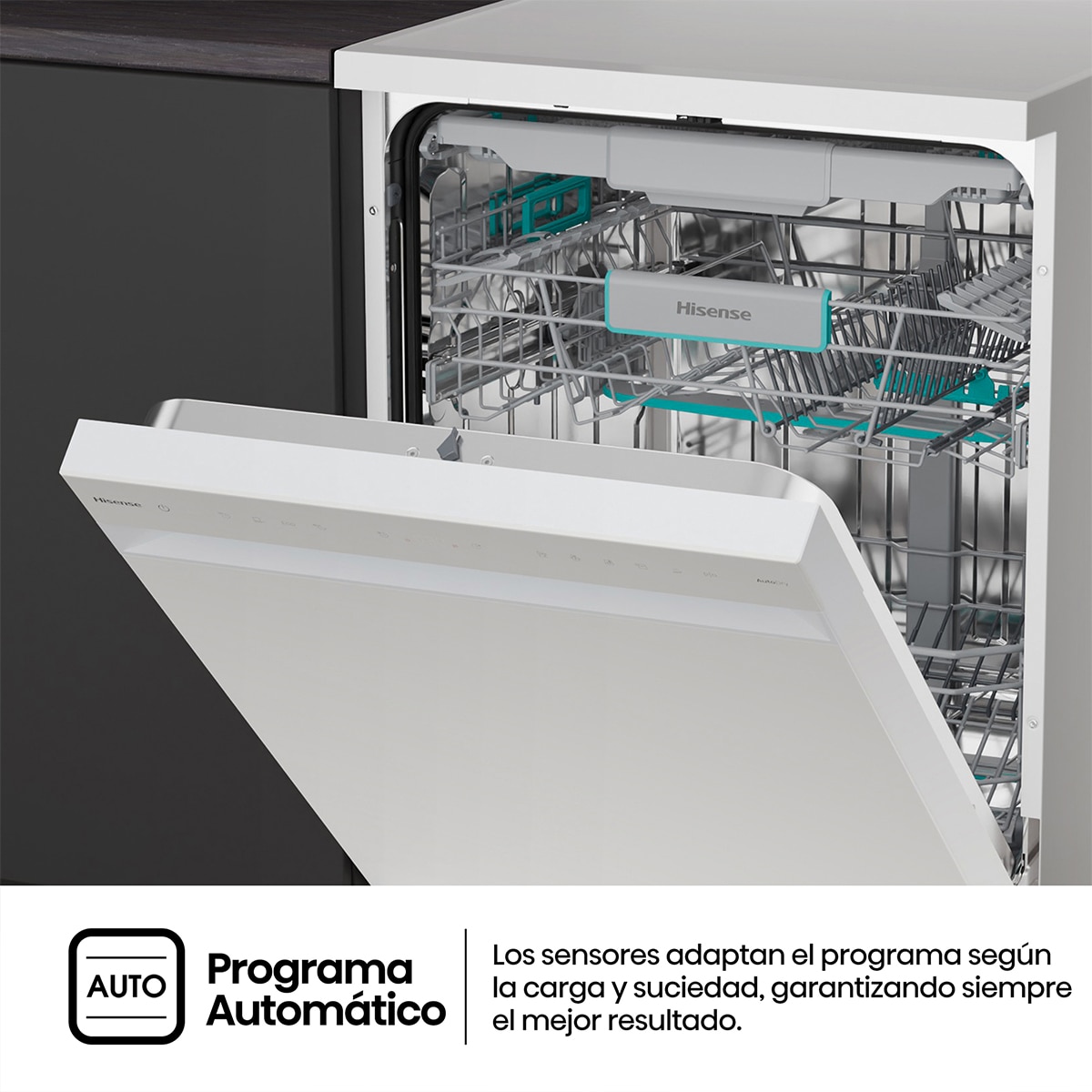 Lavavajillas Hisense 16 servicios, 8 programas, 60 cm - HS663A90WUK 8