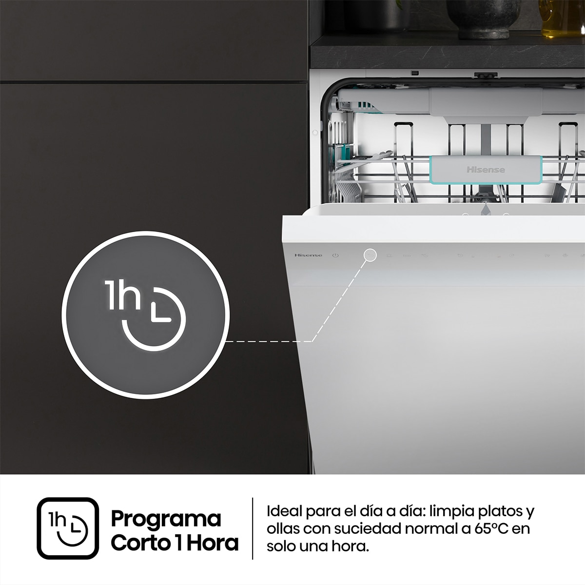 Lavavajillas Hisense 16 servicios, 8 programas, 60 cm - HS663A90WUK 15