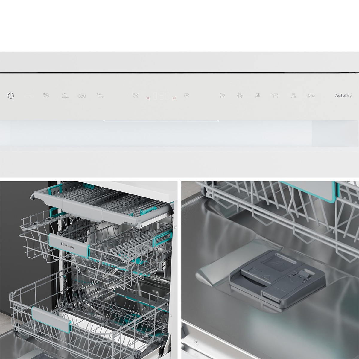Lavavajillas Hisense 16 servicios, 8 programas, 60 cm - HS663A90WUK 16