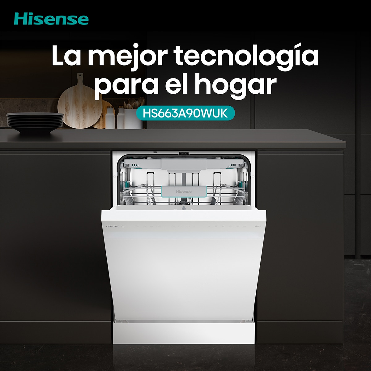 Lavavajillas Hisense 16 servicios, 8 programas, 60 cm - HS663A90WUK 17