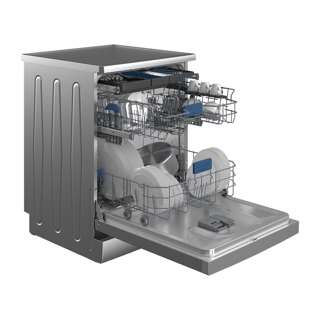 Lavavajillas Beko Power Intense, 15 servicios, 60 cm,  3ª Bandeja Flexi - BDFN26540XP Inox-11