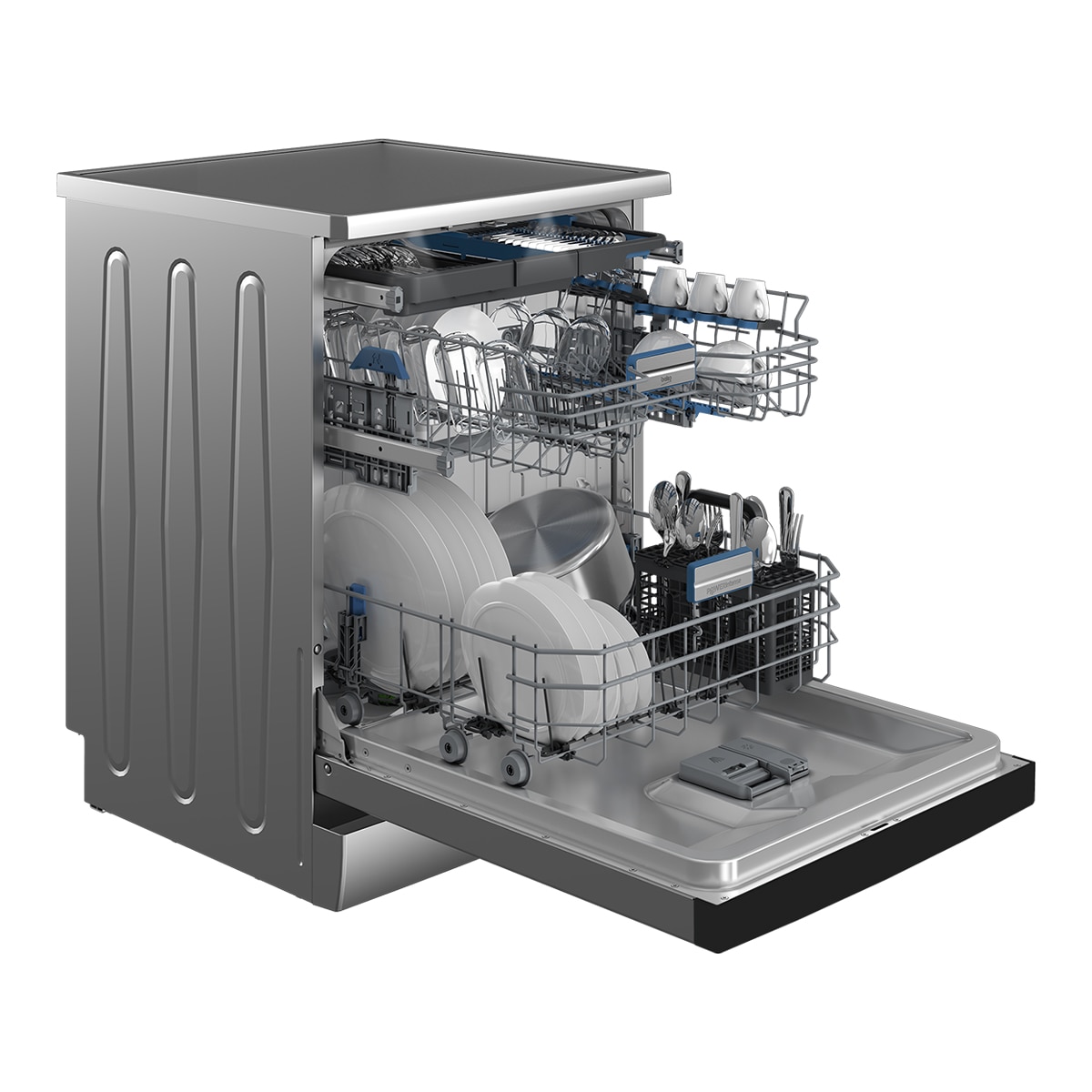 Lavavajillas Beko Power Intense, 15 servicios, 60 cm, 3ª Bandeja Flexi - BDFN36560XWP Inox-9