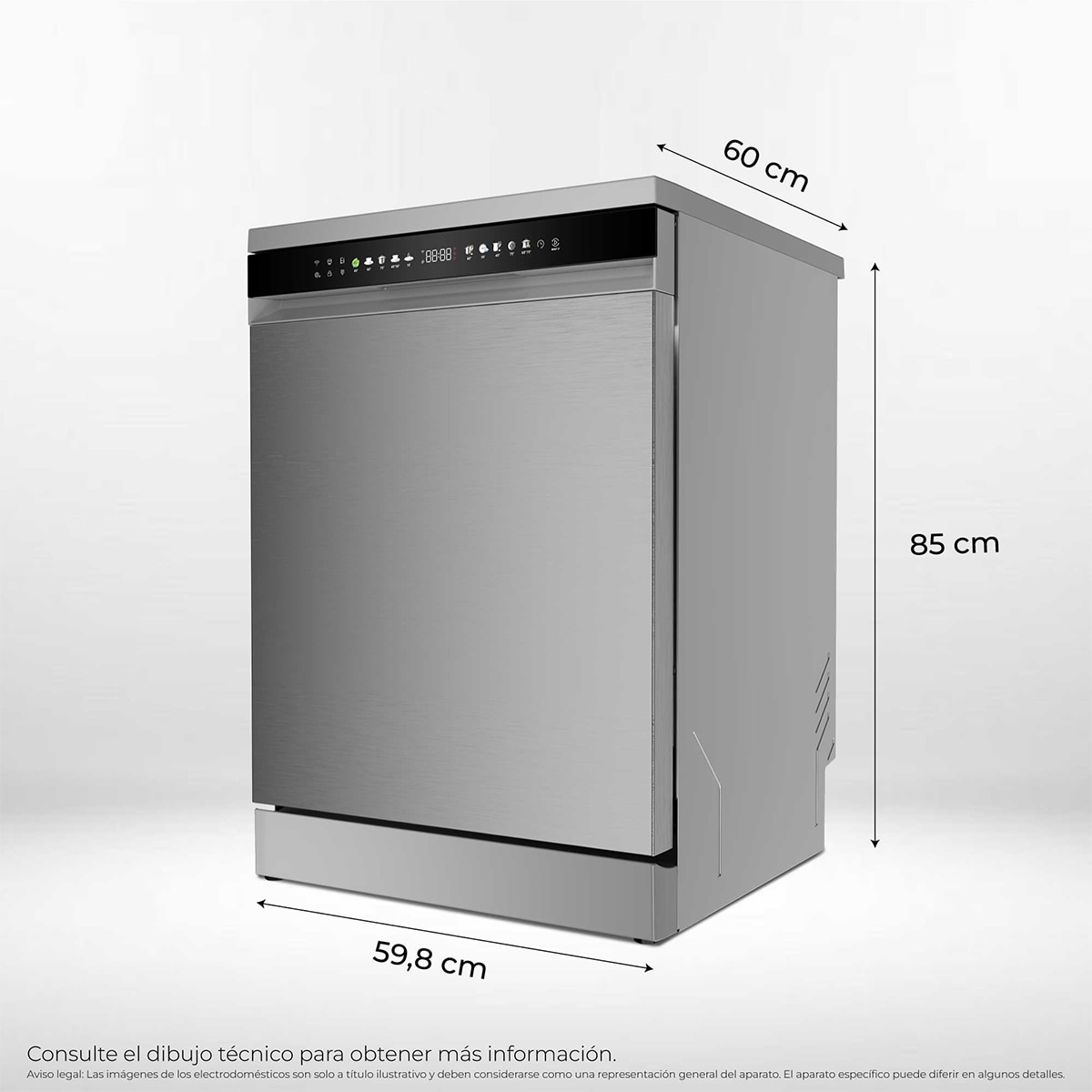 Imagen 2 de Lavavajillas Haier 16 servicios, 3ª bandeja, 60 cm - XF 6C4F1X - Inox Inox