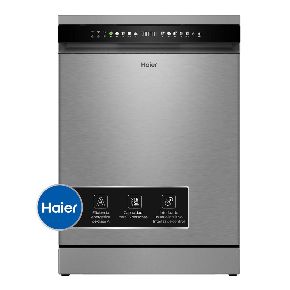 Imagen 3 de Lavavajillas Haier 16 servicios, 3ª bandeja, 60 cm - XF 6C4F1X - Inox Inox