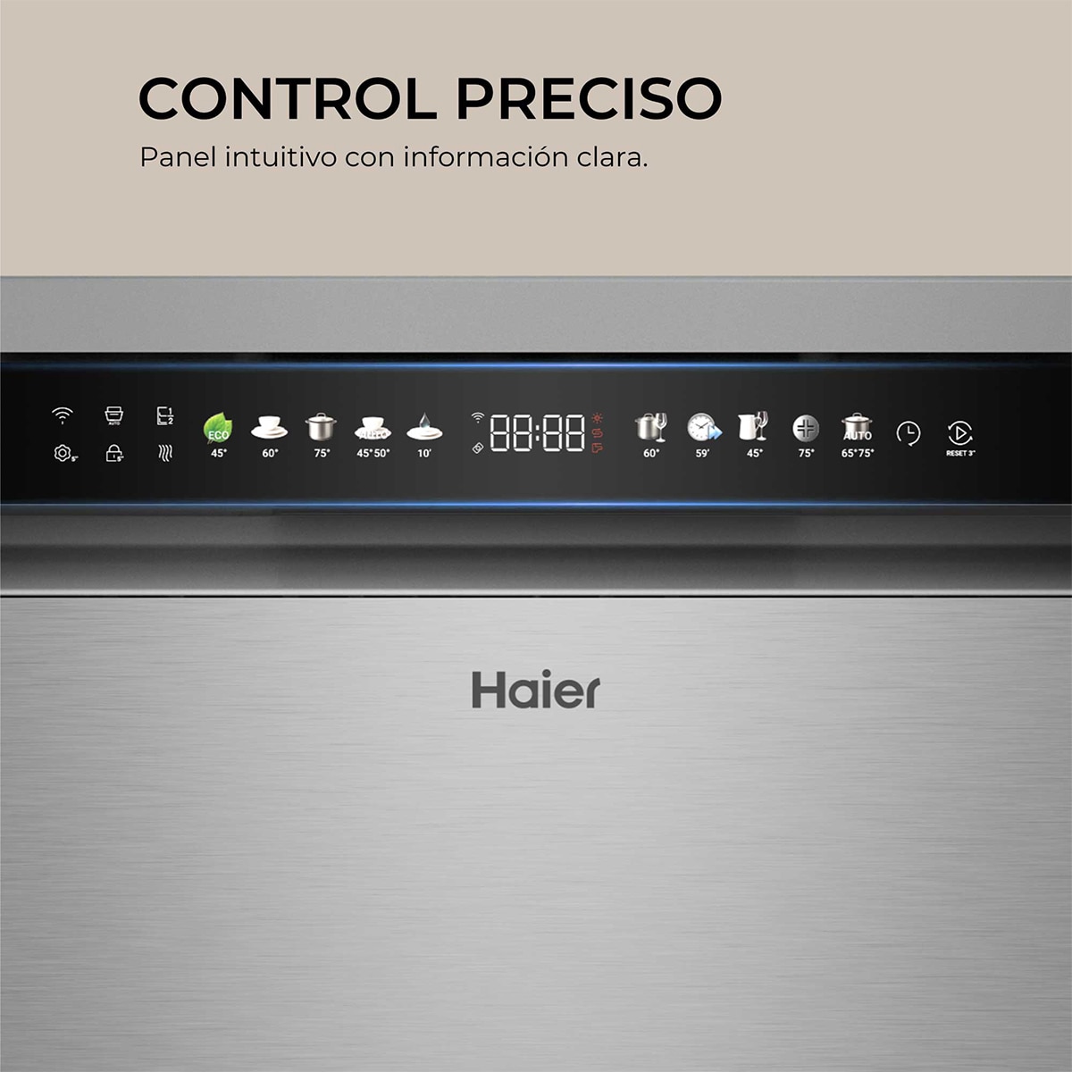Imagen 7 de Lavavajillas Haier 16 servicios, 3ª bandeja, 60 cm - XF 6C4F1X - Inox Inox