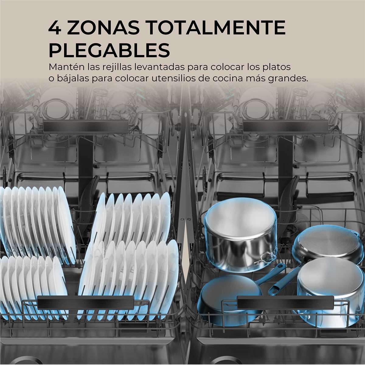 Imagen 9 de Lavavajillas Haier 16 servicios, 3ª bandeja, 60 cm - XF 6C4F1X - Inox Inox