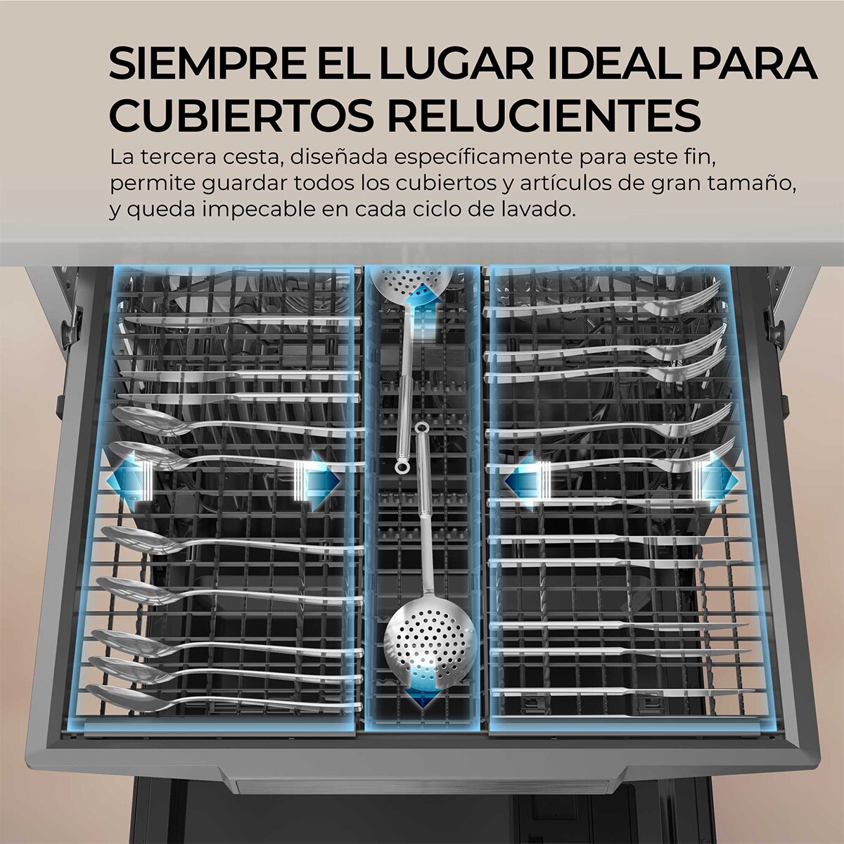 Imagen 12 de Lavavajillas Haier 16 servicios, 3ª bandeja, 60 cm - XF 6C4F1X - Inox Inox