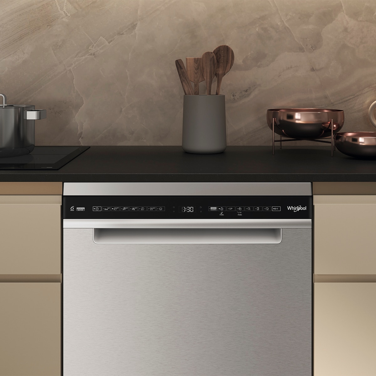 Lavavajillas Whirlpool 15 servicios, 8 programas, 60 cm - W8F HS61X - Negro Negro-9
