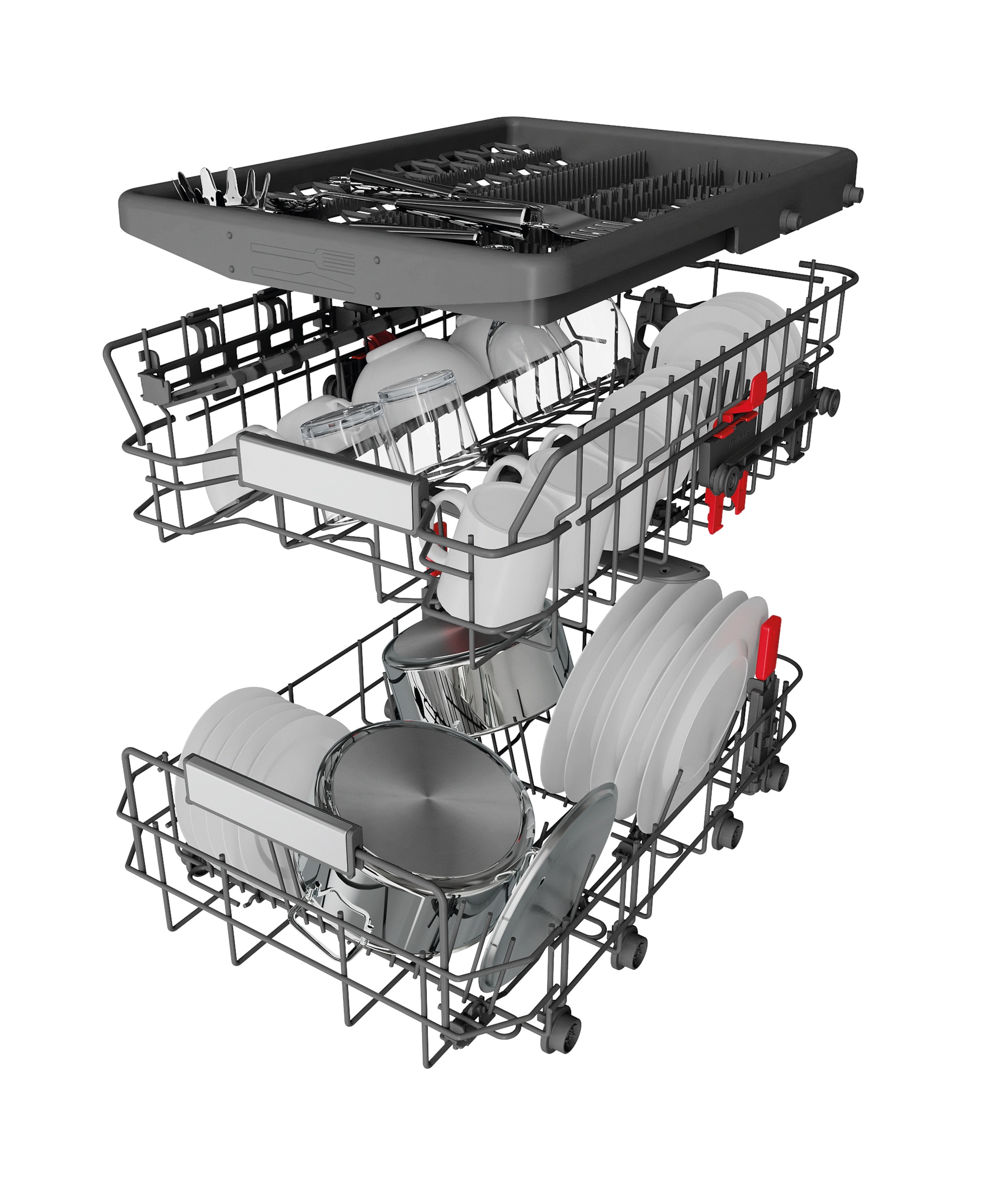 Lavavajillas Whirlpool 10 servicios, Bandeja Cubiertos, 45 cm - WSFO 3O23 PF X - Inox Inox-10