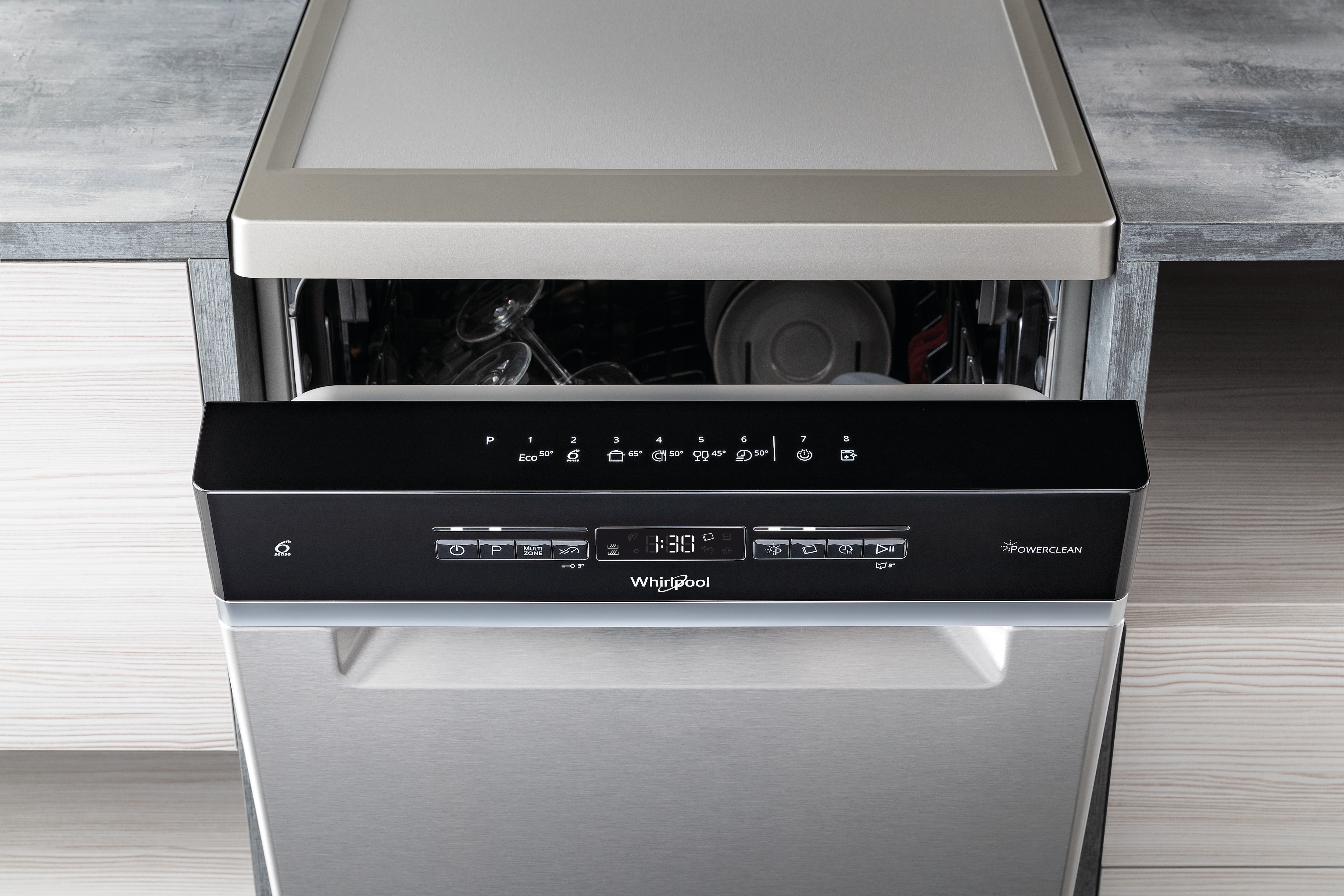 Lavavajillas Whirlpool 10 servicios, Bandeja Cubiertos, 45 cm - WSFO 3O23 PF X - Inox Inox-11