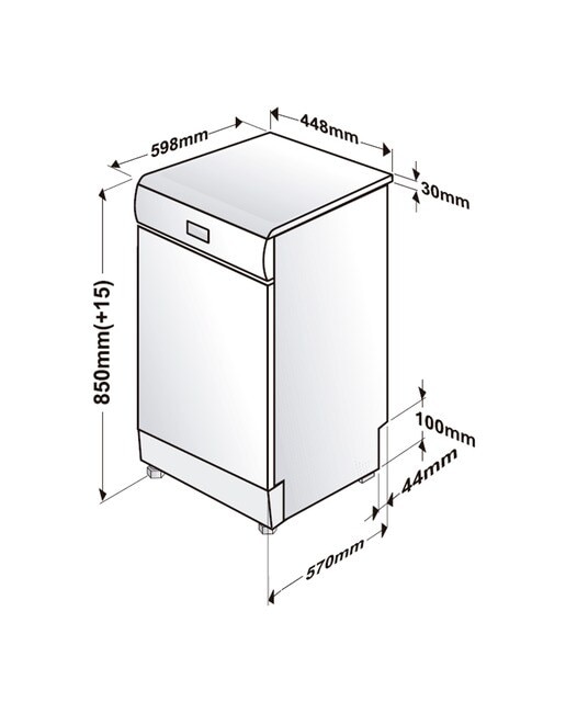 Lavavajillas Beko 10 servicios, 6 + 4 programas, 45 cm - BDFS26020WQ Blanco-2