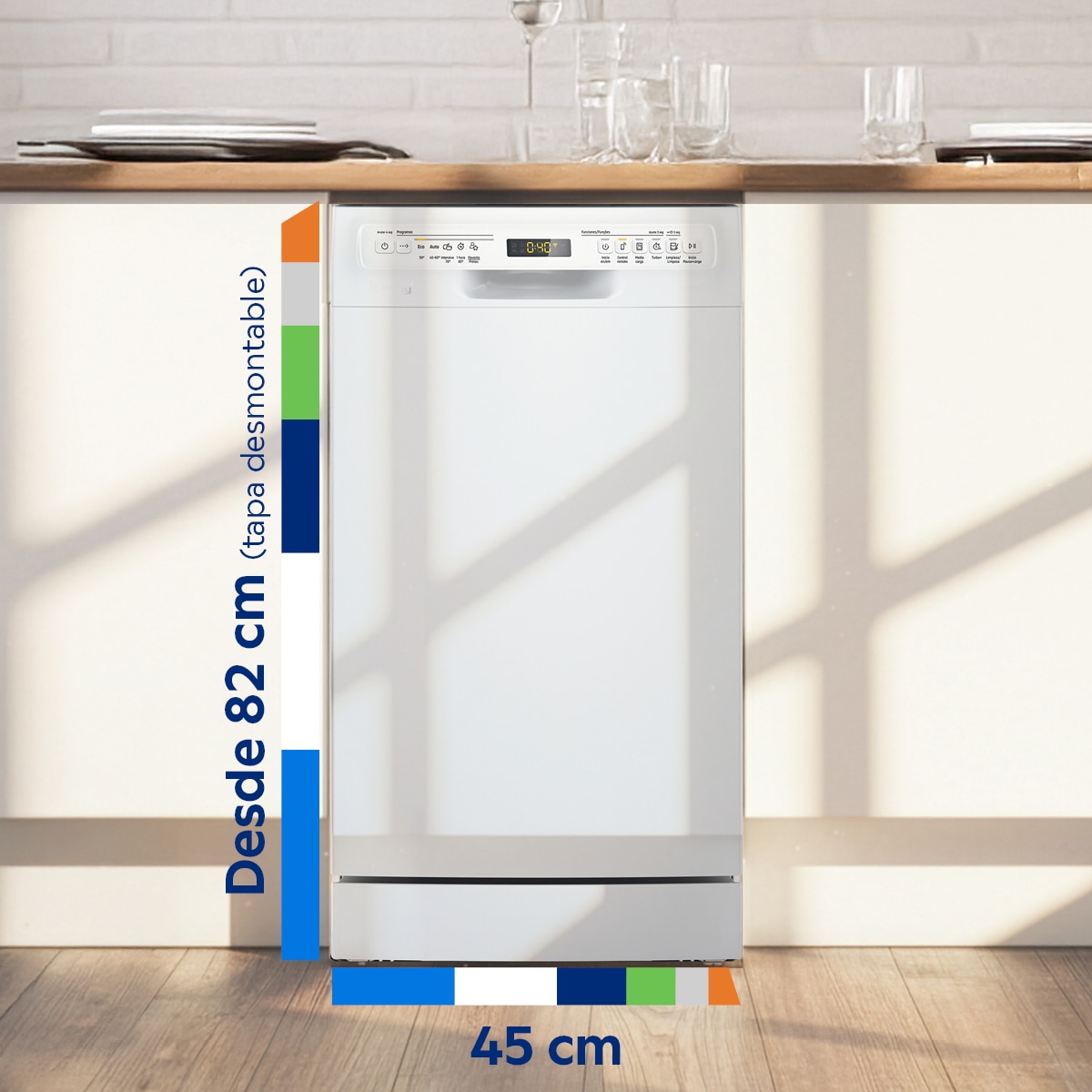 Lavavajillas Balay 10 servicios, Bandeja Cubiertos, 45 cm - 3VN5360BA Blanco-2