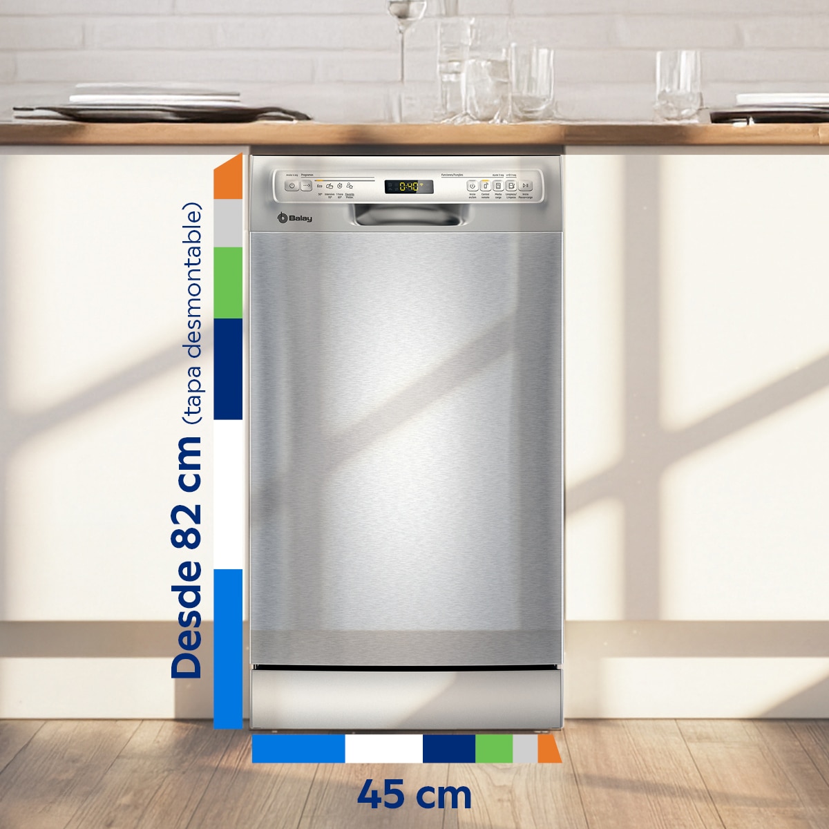 Lavavajillas Balay 10 servicios, Media carga, 45 cm - 3VN4030IA Acero Inox-2