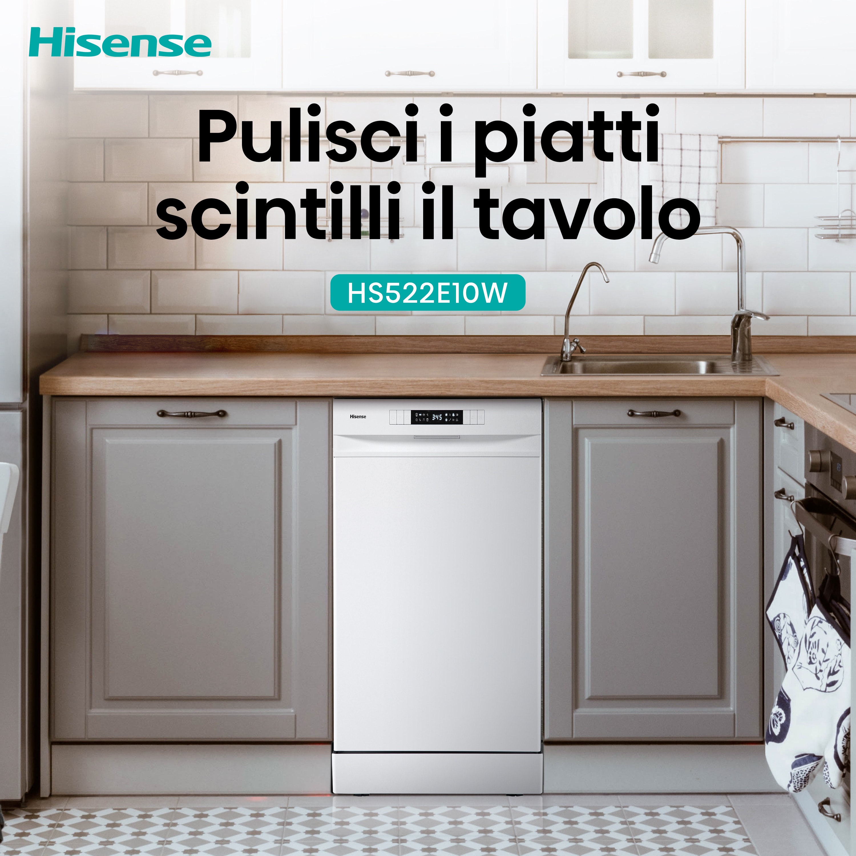 Lavavajillas Hisense 9 servicios, 45 cm - HS522E10W Blanco-10