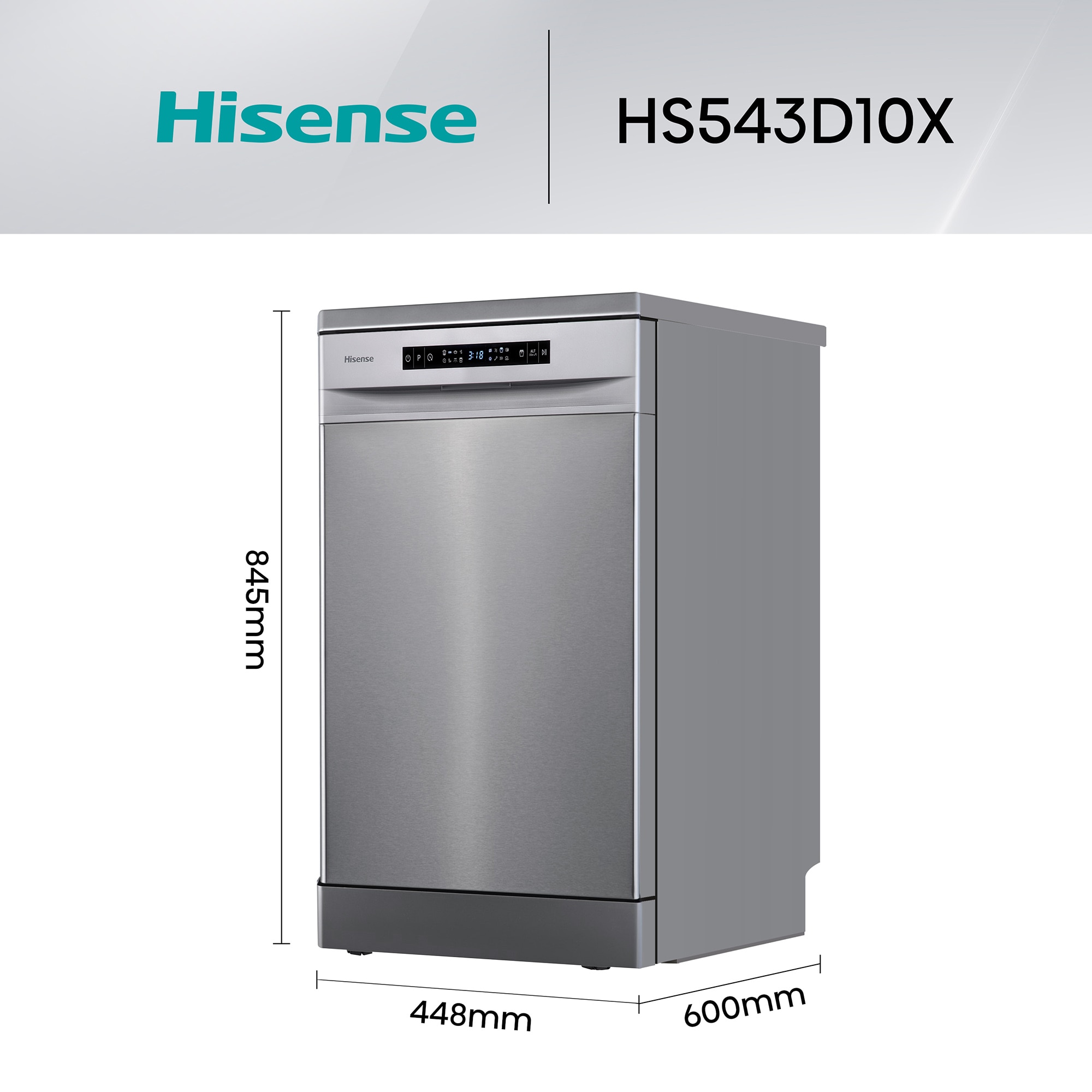 Thumbnail 1 de Hisense HS543D10X lavavajillas 11 servicios, 45 cm