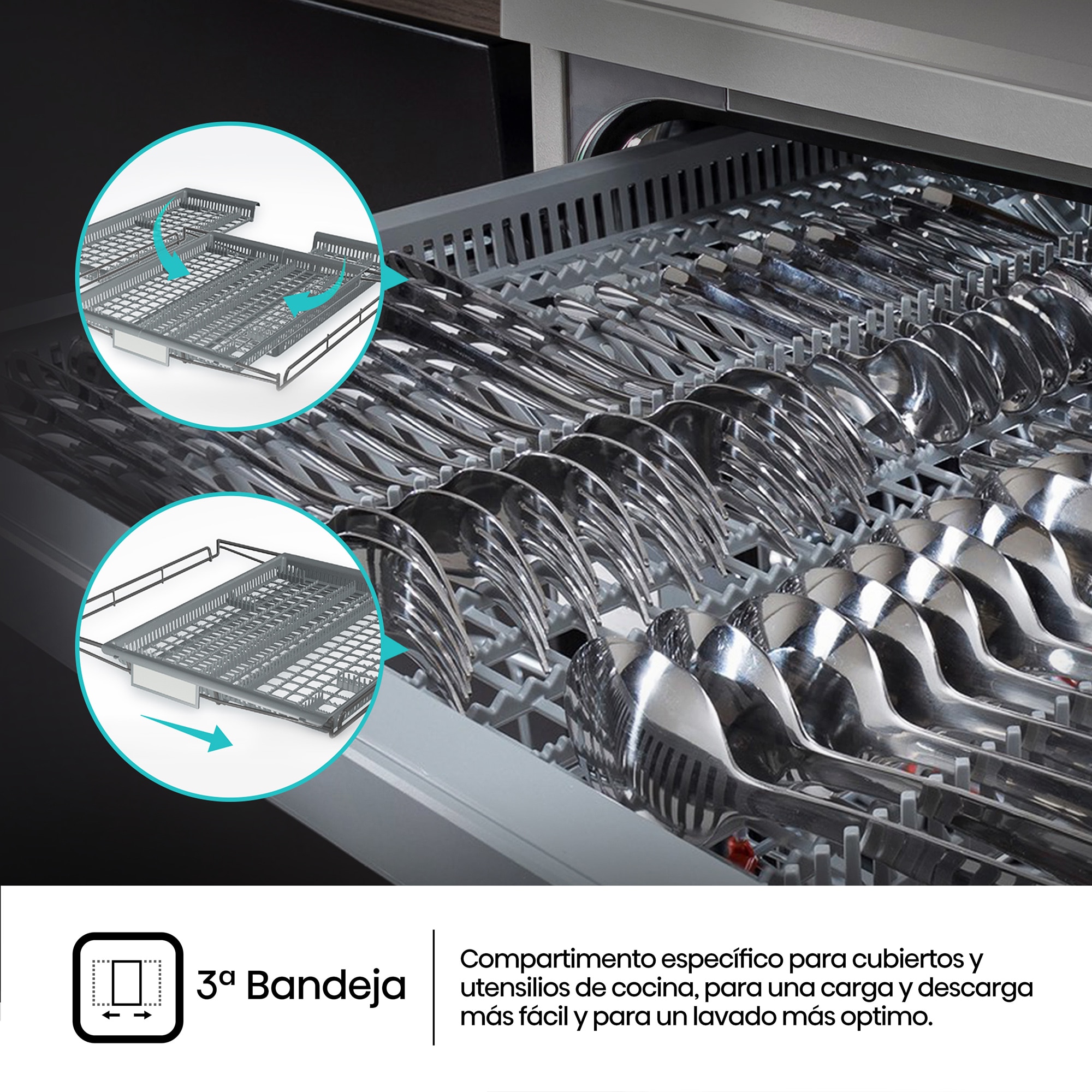 Lavavajillas Hisense 11 servicios, 45 cm - HS543D10X Inox-7