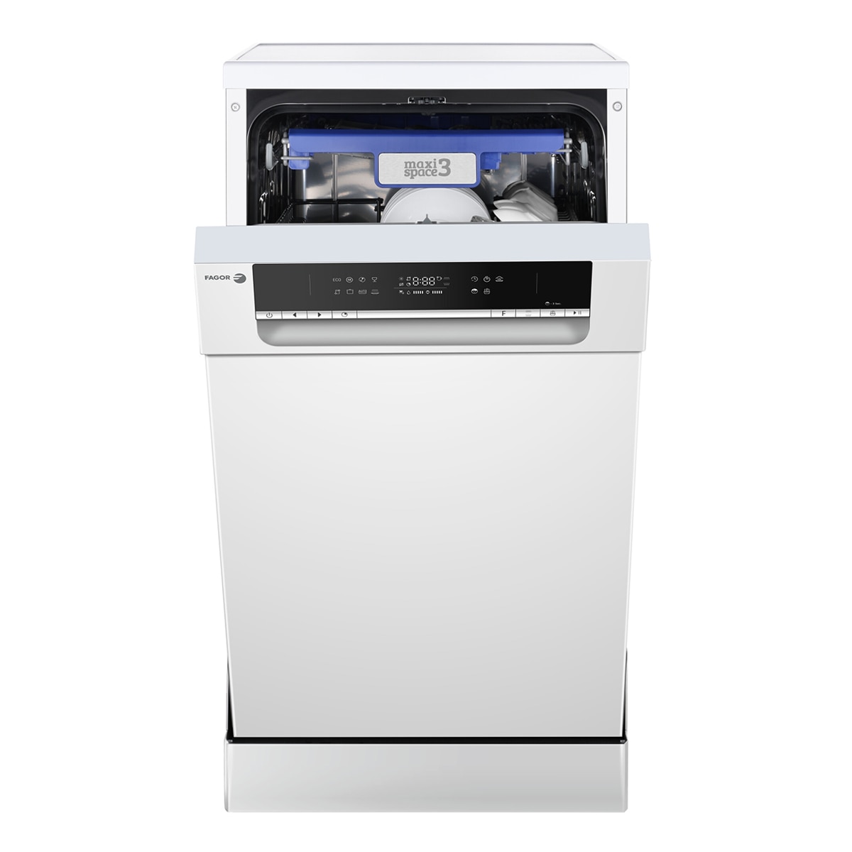Lavavajillas Fagor 10 servicios, Bandeja para cubiertos, 45 cm - 4LVF-435AD Blanco-3