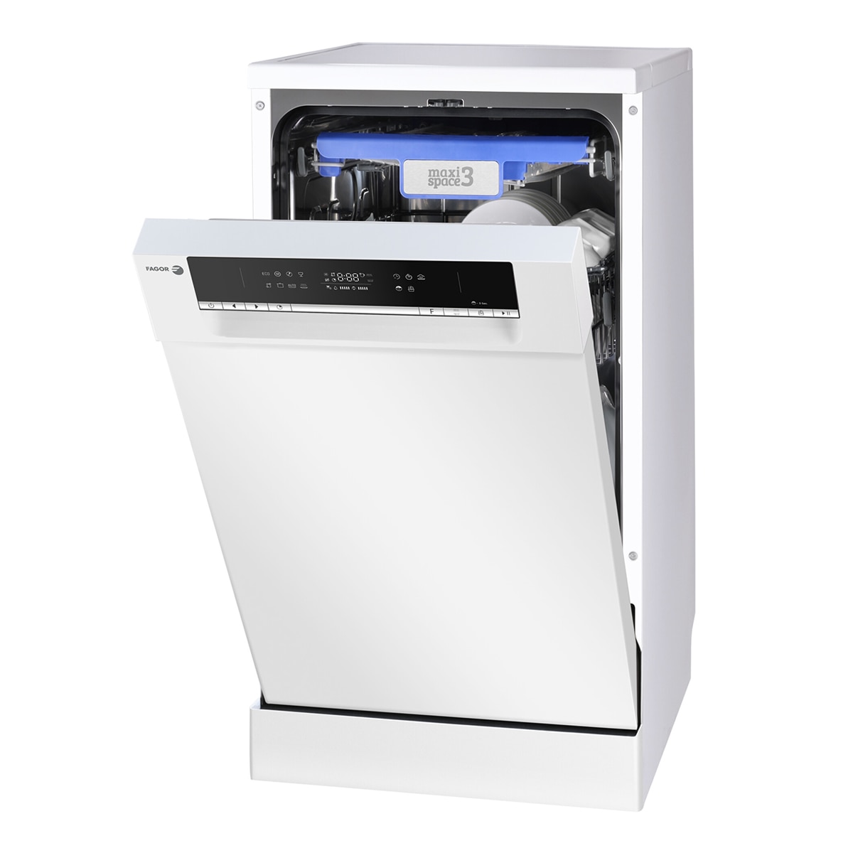 Lavavajillas Fagor 10 servicios, Bandeja para cubiertos, 45 cm - 4LVF-435AD Blanco-6