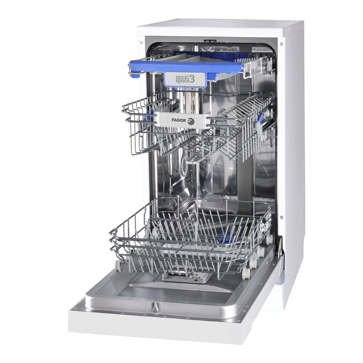 Lavavajillas Fagor 10 servicios, Bandeja para cubiertos, 45 cm - 4LVF-435AD Blanco-8