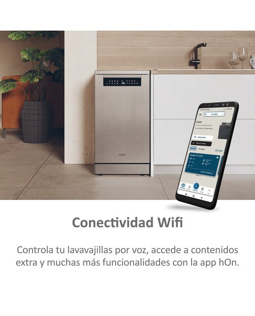Lavavajillas Haier 11 Servicios, Wi-Fi, Tercera bandeja, 45 cm - XF1C3TB1FX - Inox Inox-5