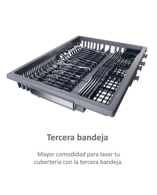 Lavavajillas Haier 11 Servicios, Wi-Fi, Tercera bandeja, 45 cm - XF1C3TB1FX - Inox Inox-9